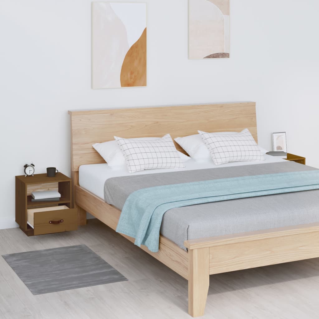 Tables de chevet 2pcs Marron miel 40x34x45cm Bois de pin massif - XIOS