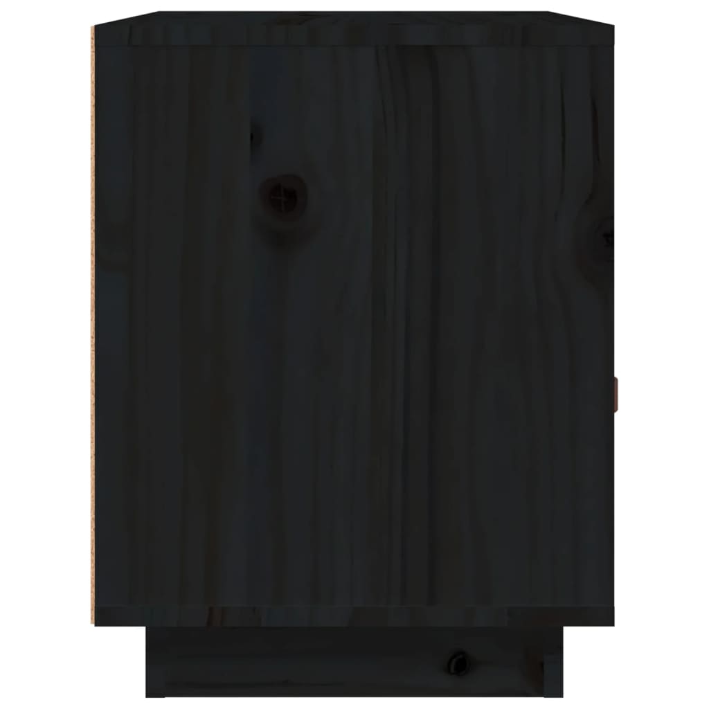 Table de chevet Noir 40x34x45 cm Bois de pin massif - XIOS