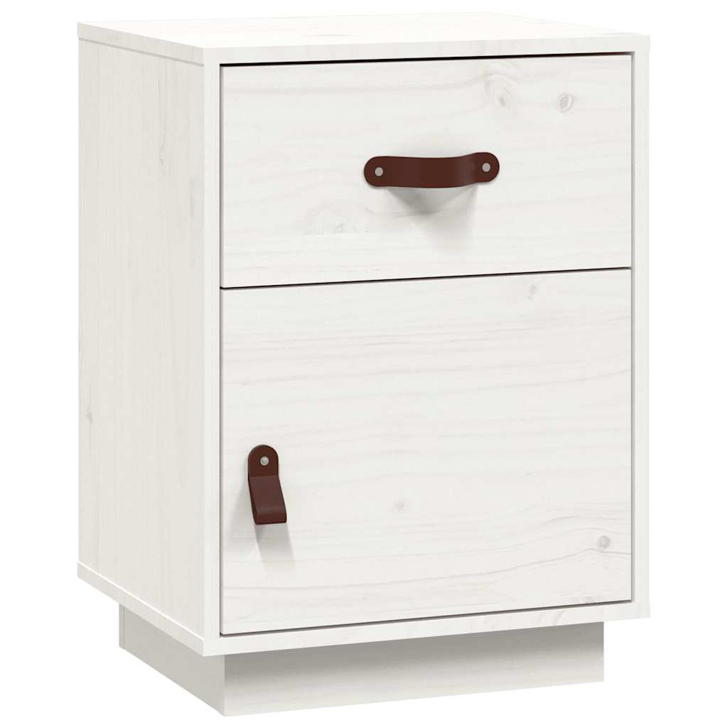Table de chevet Blanc 40x34x55 cm Bois de pin solide - XIOS