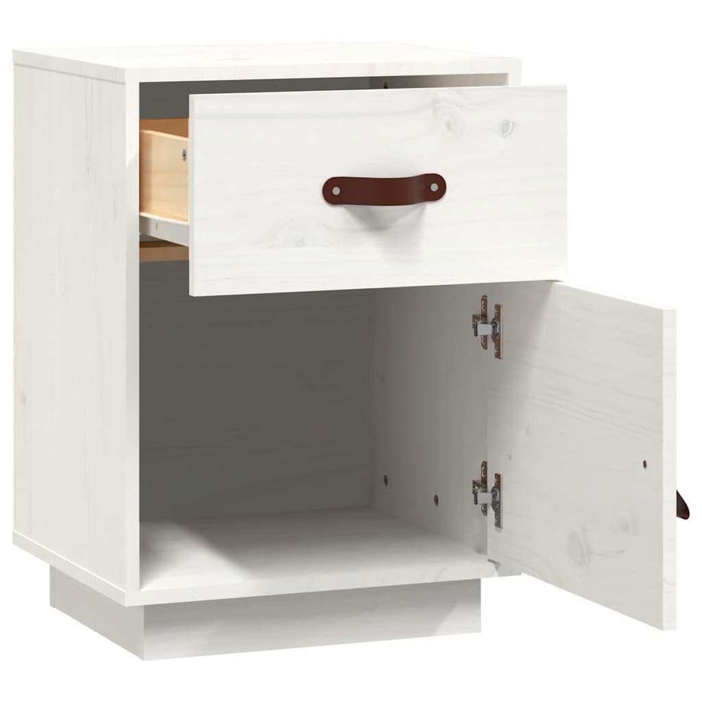 Table de chevet Blanc 40x34x55 cm Bois de pin solide - XIOS