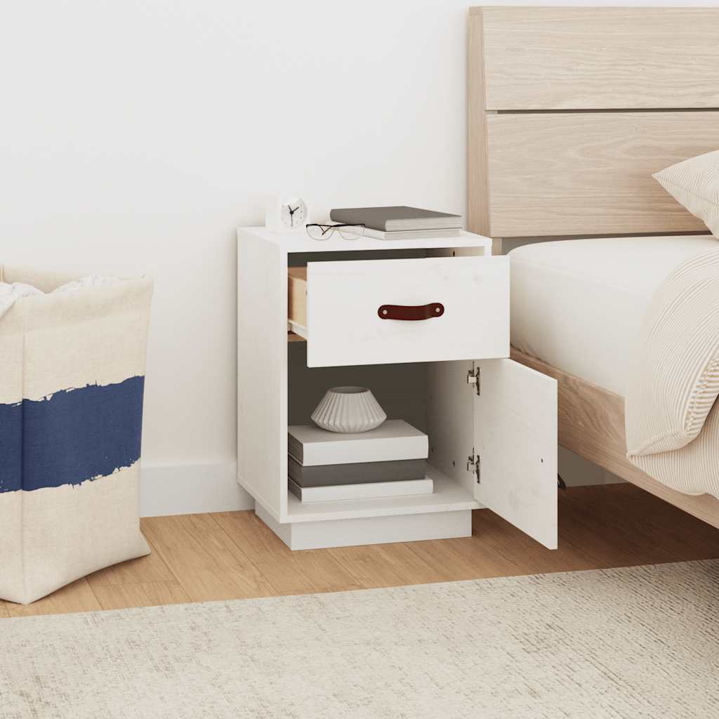 Tables de chevet 2 pcs Blanc 40x34x55 cm Bois de pin massif - XIOS