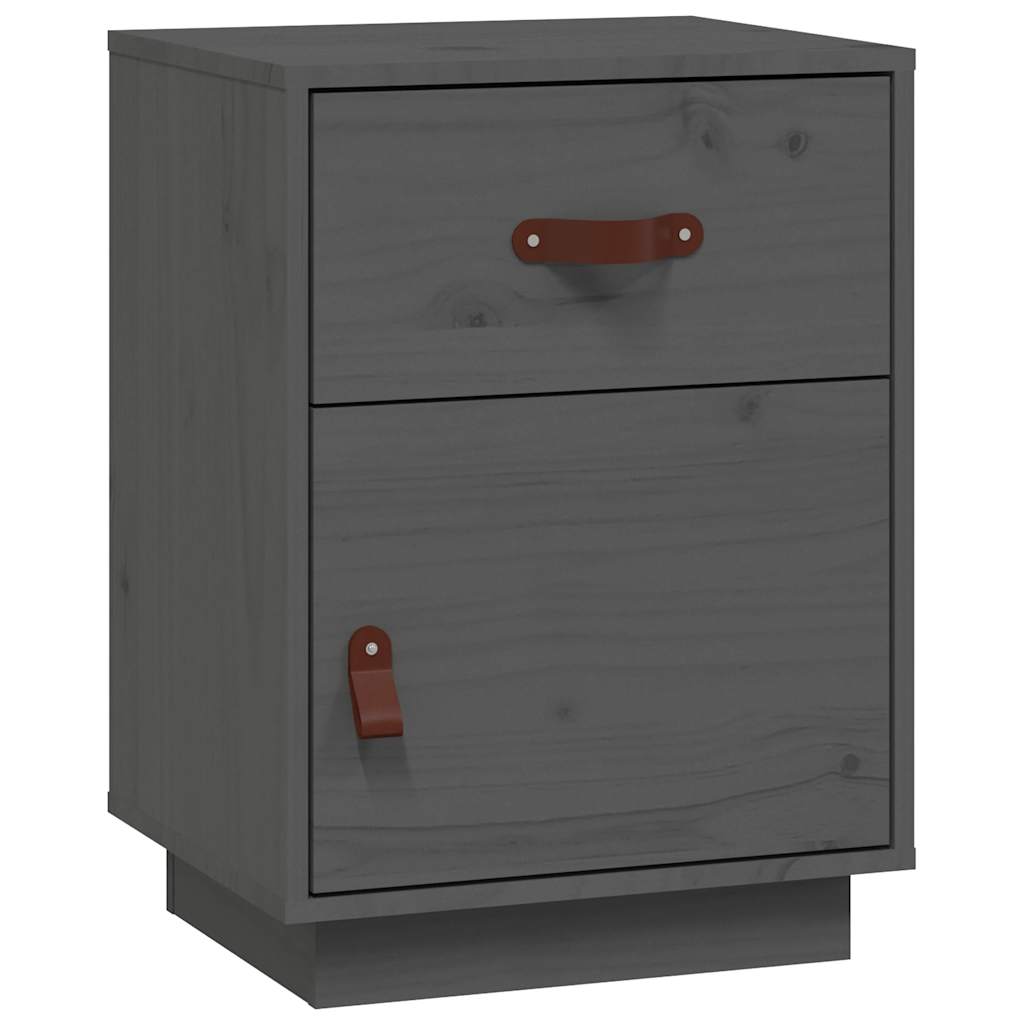 Table de chevet Gris 40x34x55 cm Bois de pin massif - XIOS