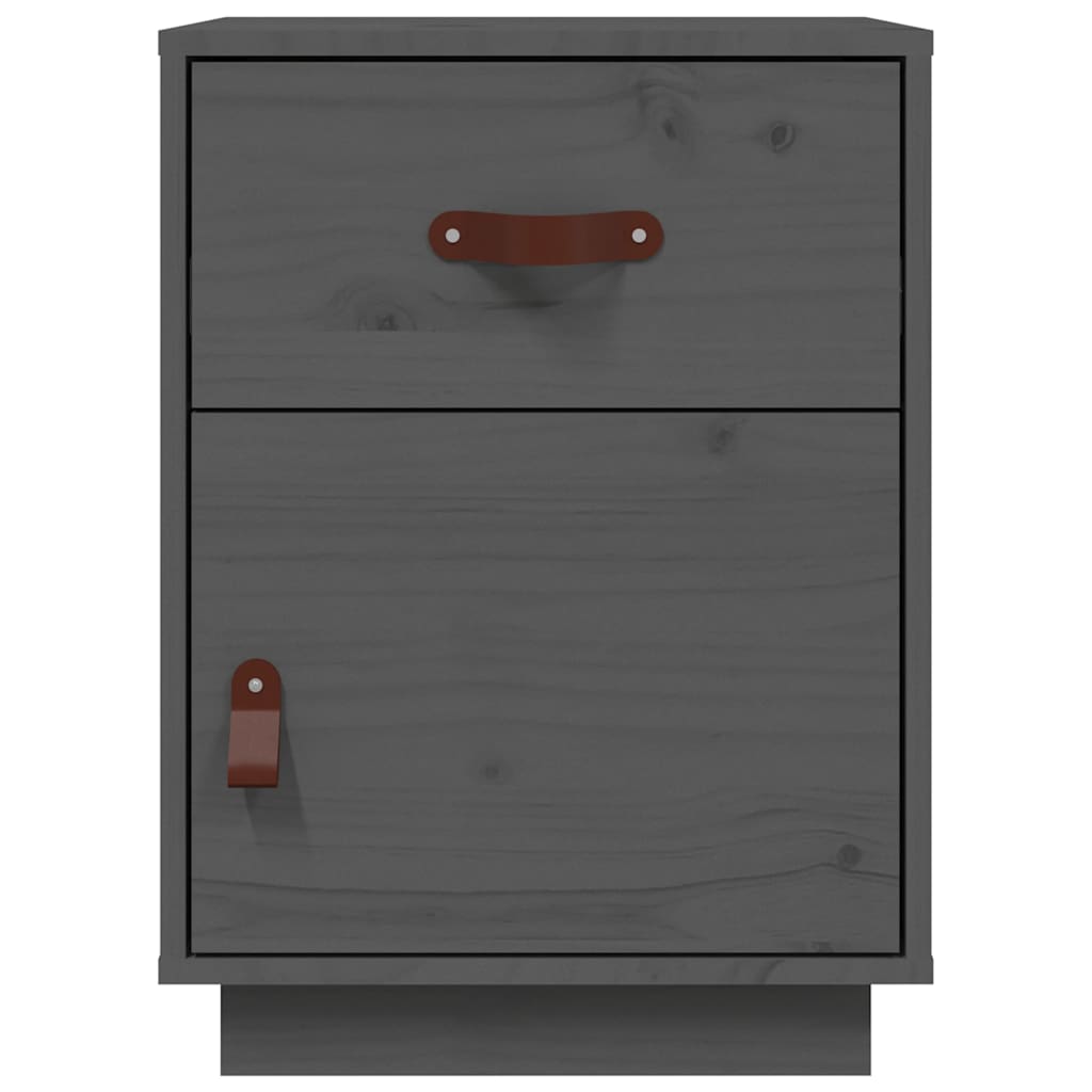 Table de chevet Gris 40x34x55 cm Bois de pin massif - XIOS