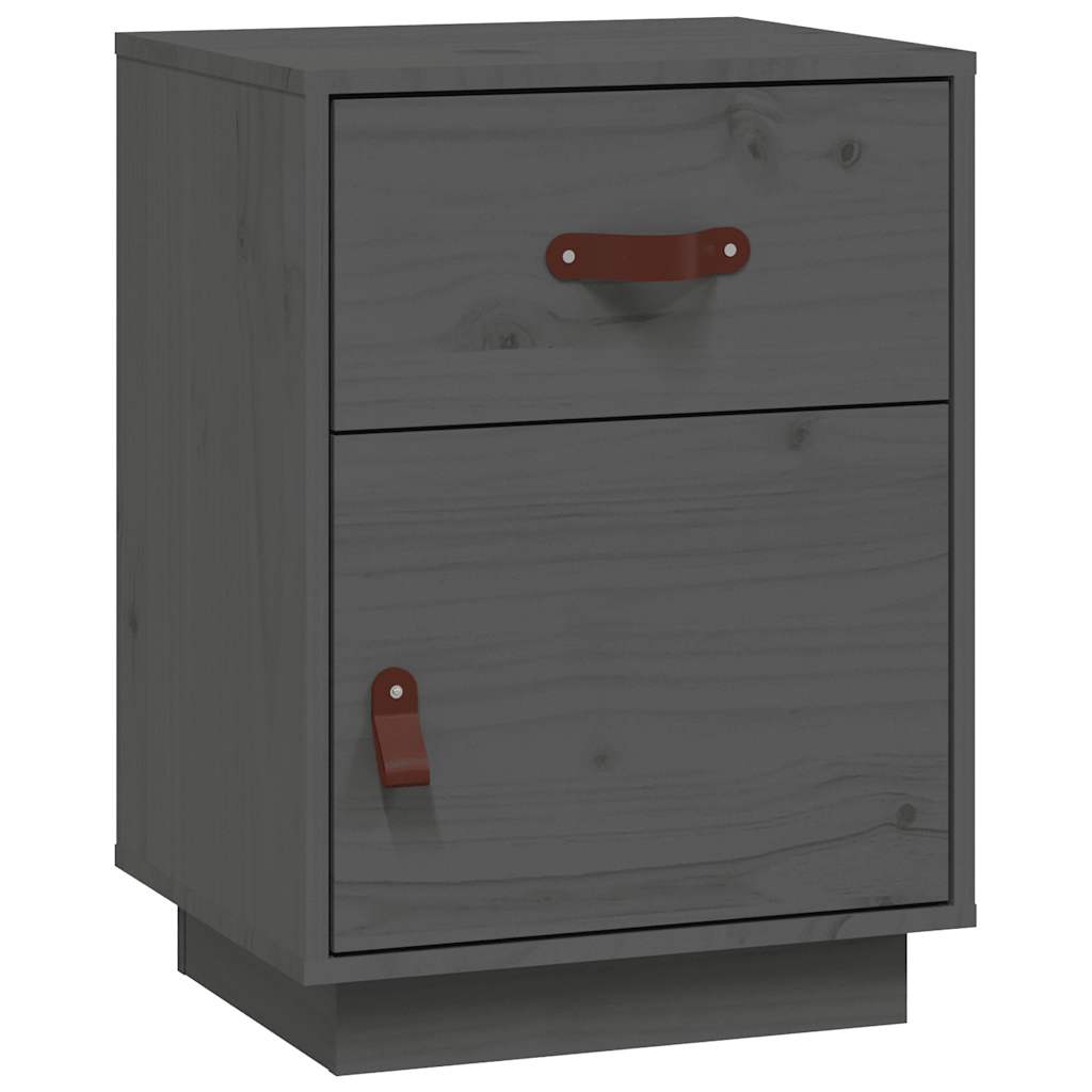 Tables de chevet 2 pcs Gris 40x34x55 cm Bois de pin massif - XIOS