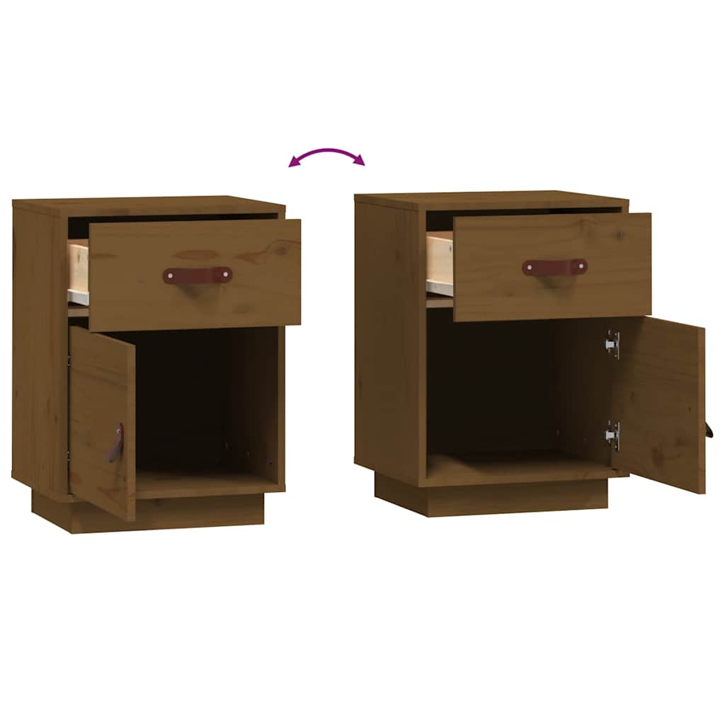Table de chevet Marron miel 40x34x55 cm Bois de pin solide - XIOS