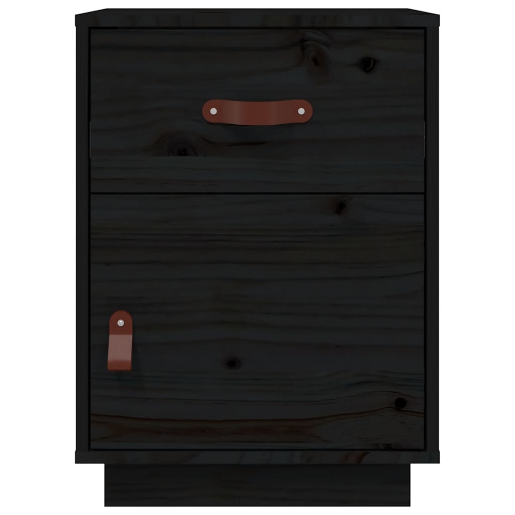 Table de chevet Noir 40x34x55 cm Bois de pin solide - XIOS