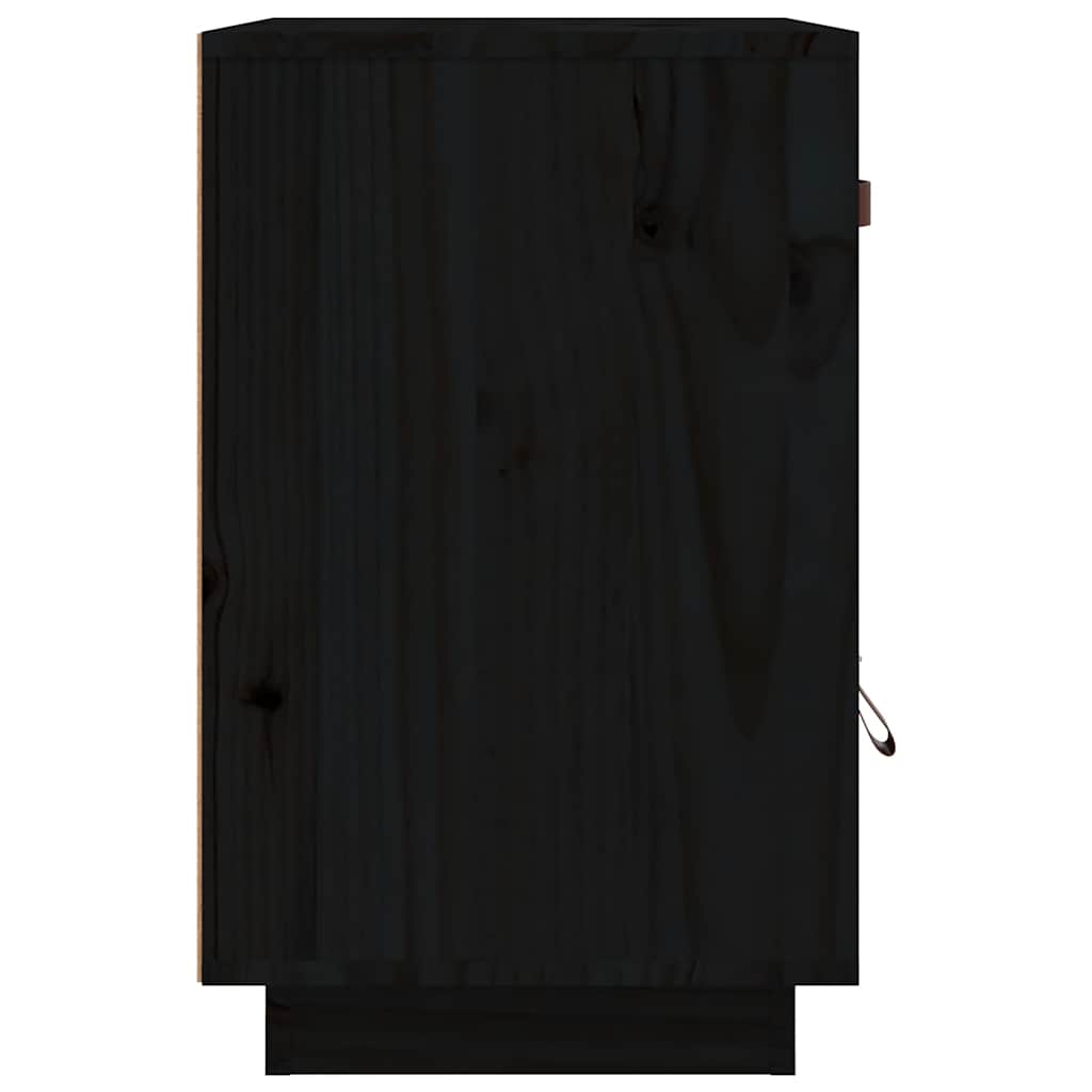 Tables de chevet 2 pcs Noir 40x34x55 cm Bois de pin massif - XIOS