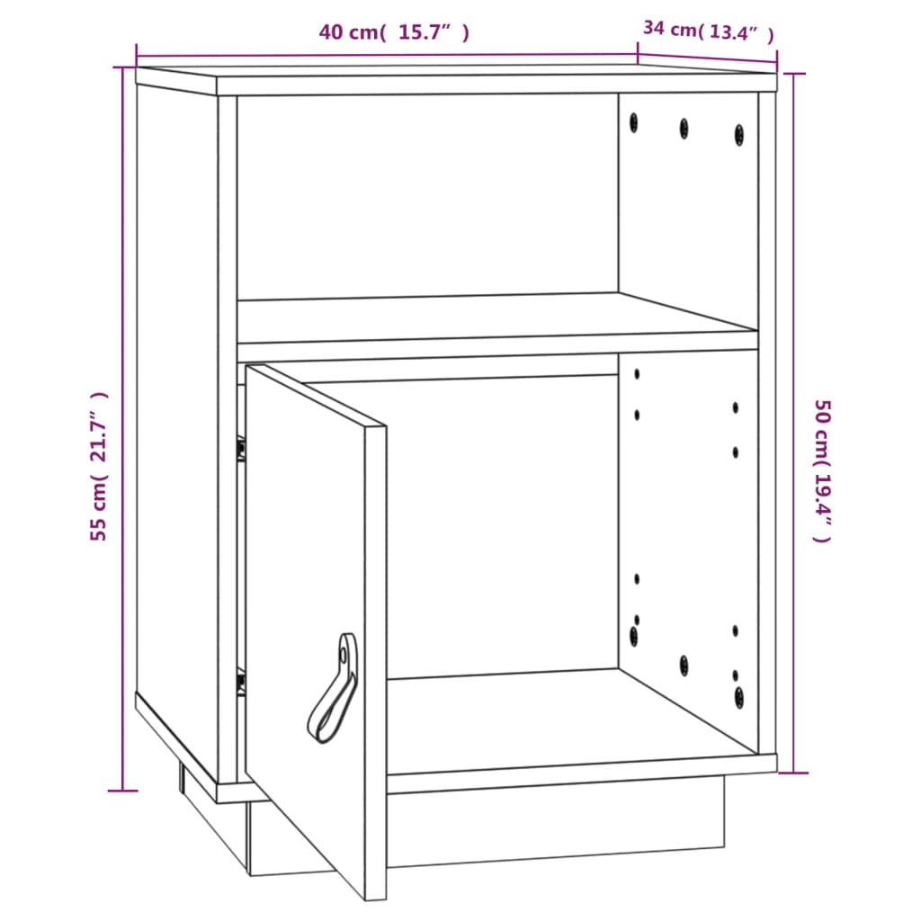 Tables de chevet 2 pcs 40x34x55 cm Bois de pin massif - XIOS