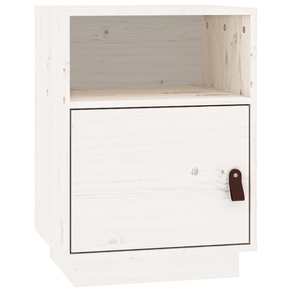 Table de chevet Blanc 40x34x55 cm Bois de pin solide - XIOS