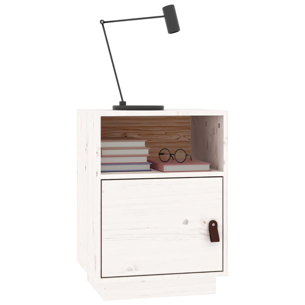 Tables de chevet 2 pcs Blanc 40x34x55 cm Bois de pin massif - XIOS