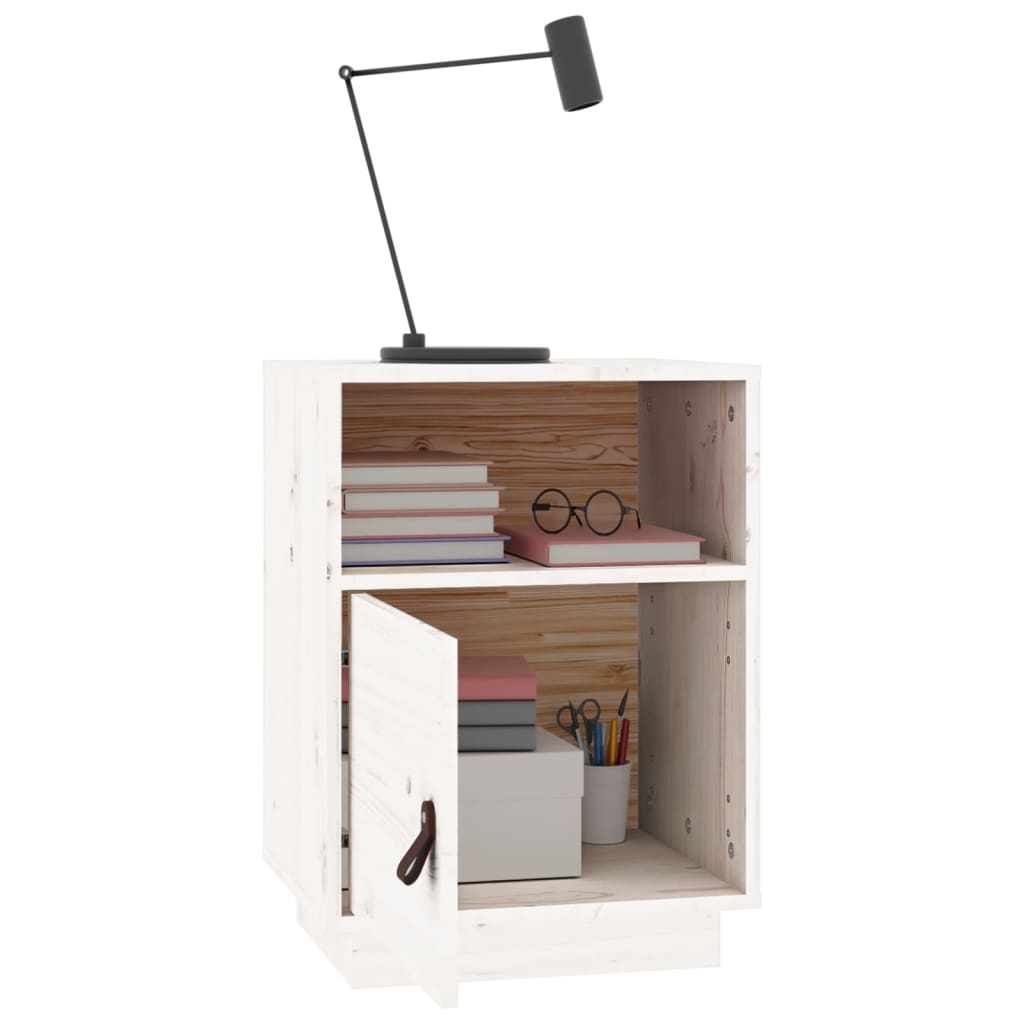 Tables de chevet 2 pcs Blanc 40x34x55 cm Bois de pin massif - XIOS