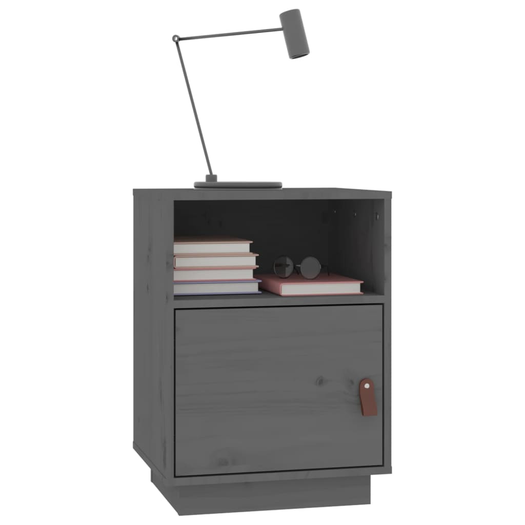 Tables de chevet 2 pcs Gris 40x34x55 cm Bois de pin massif - XIOS