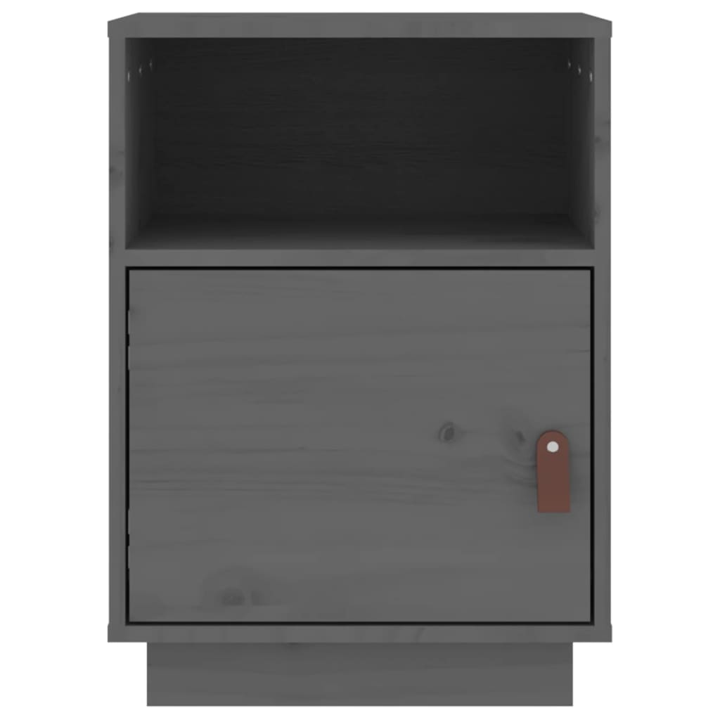 Tables de chevet 2 pcs Gris 40x34x55 cm Bois de pin massif - XIOS