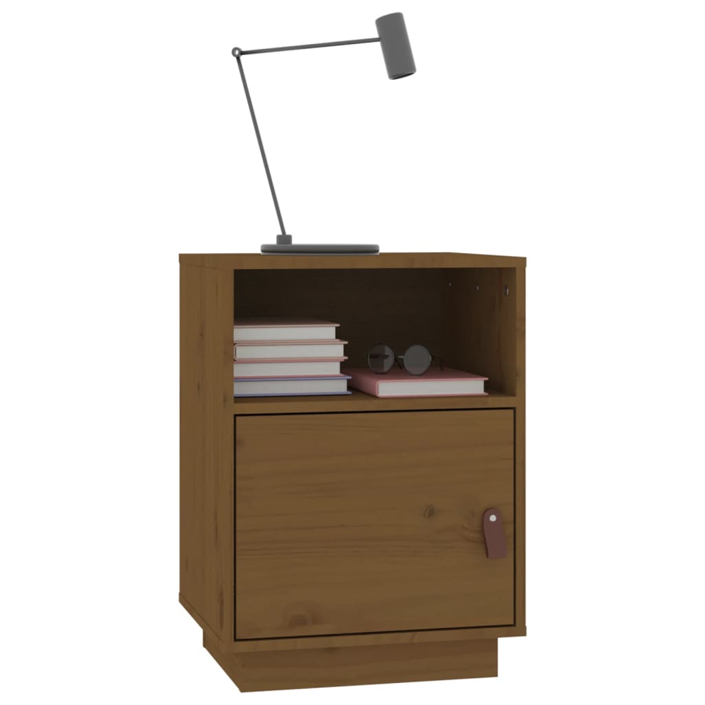 Table de chevet Marron miel 40x34x55 cm Bois de pin massif - XIOS