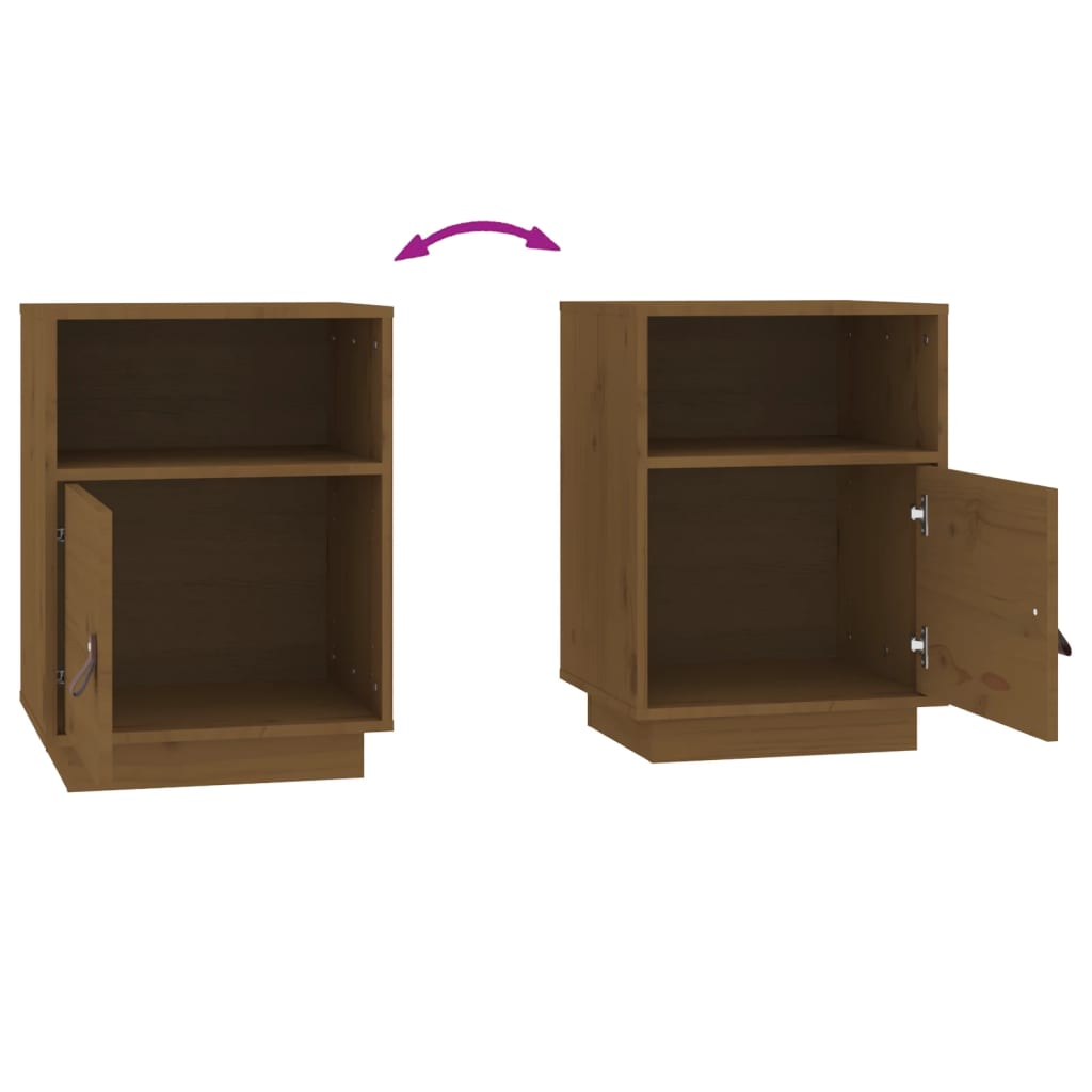 Table de chevet Marron miel 40x34x55 cm Bois de pin massif - XIOS