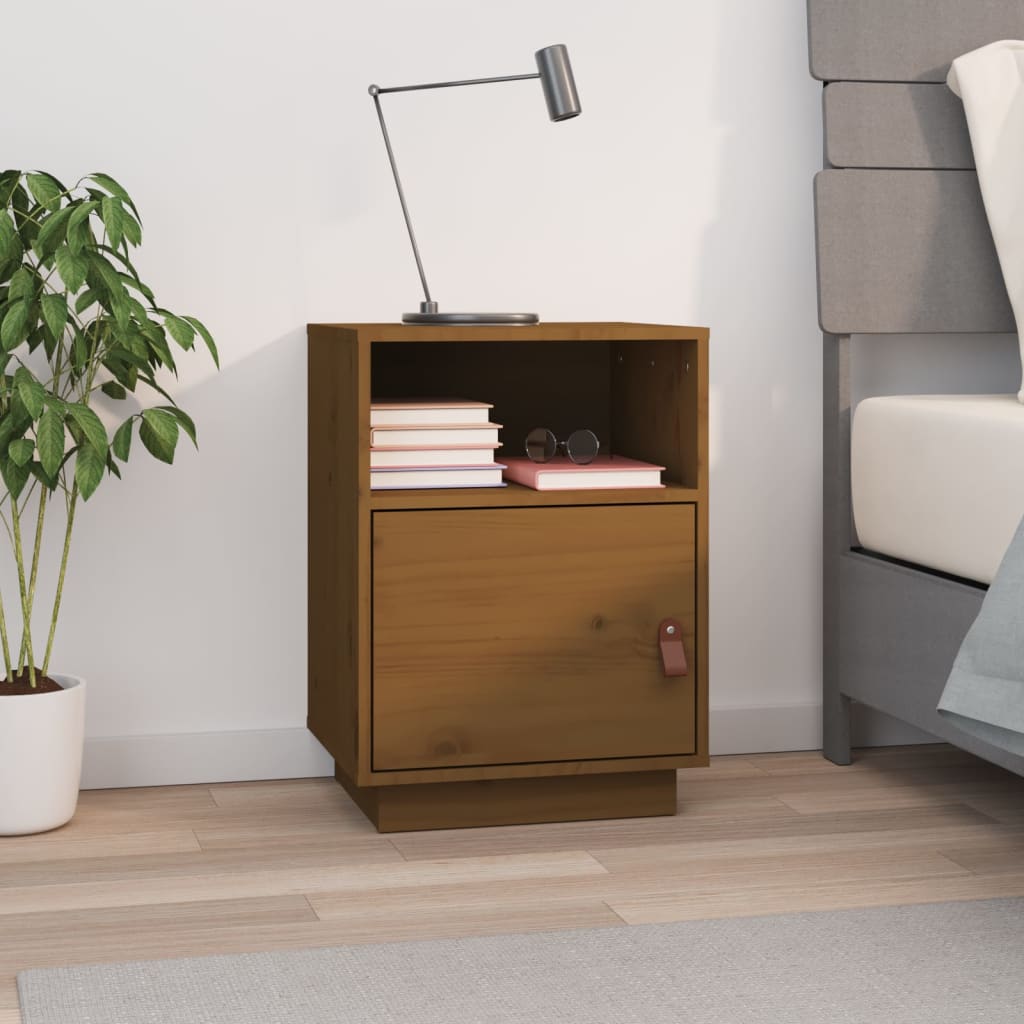 Table de chevet Marron miel 40x34x55 cm Bois de pin massif - XIOS
