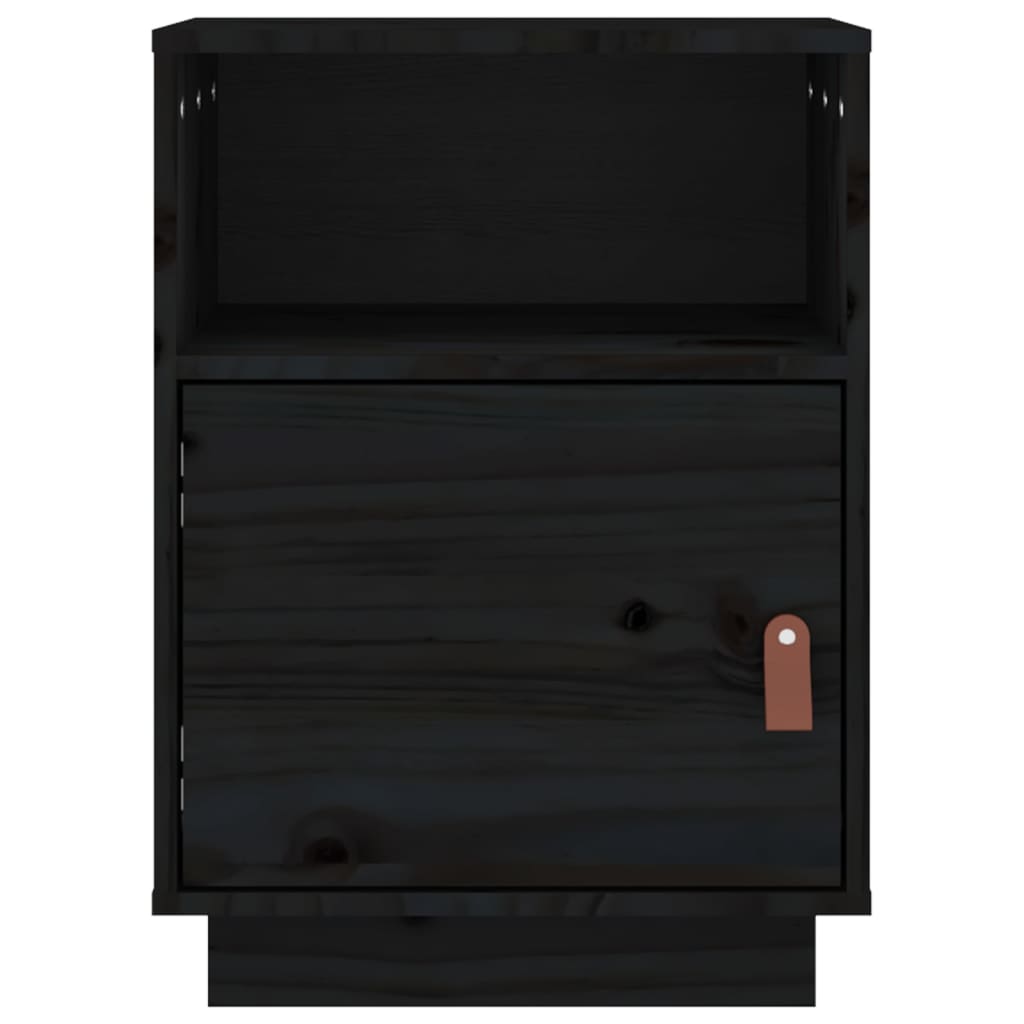 Table de chevet Noir 40x34x55 cm Bois de pin massif - XIOS