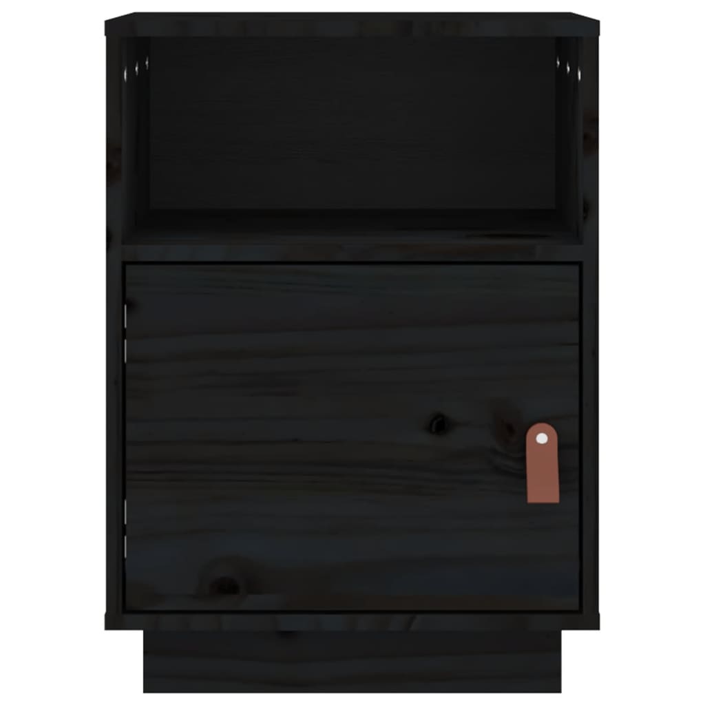 Tables de chevet 2 pcs Noir 40x34x55 cm Bois de pin massif - XIOS