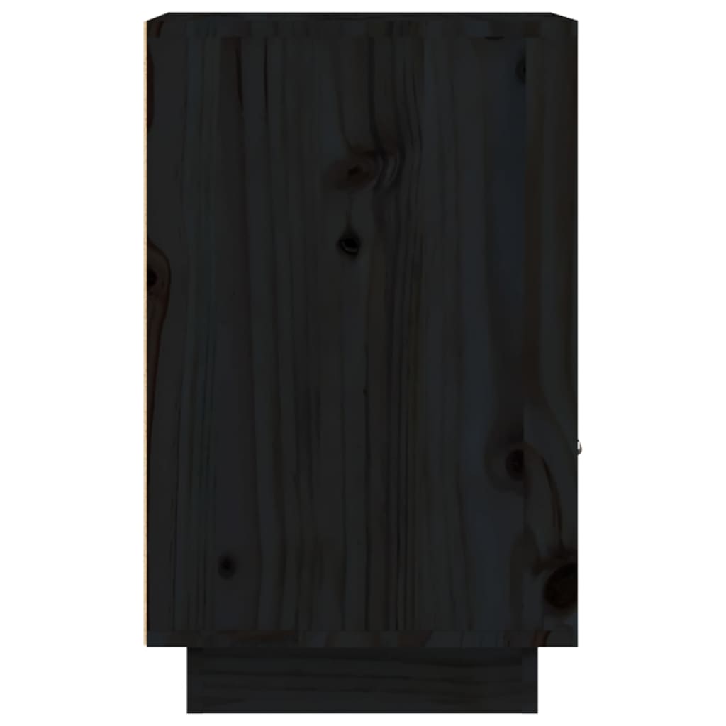 Tables de chevet 2 pcs Noir 40x34x55 cm Bois de pin massif - XIOS