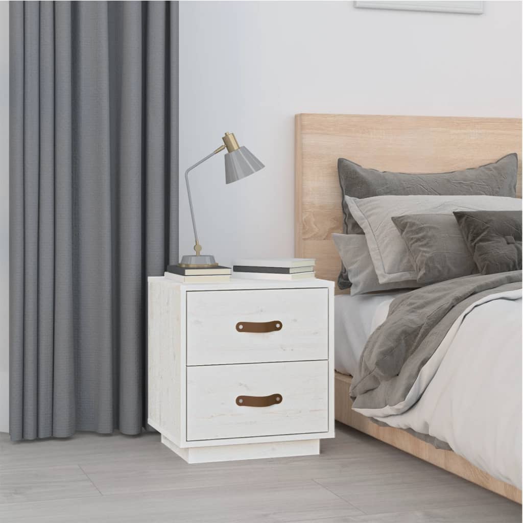 Tables de chevet 2 pcs Blanc 40x34x45 cm Bois de pin massif - XIOS