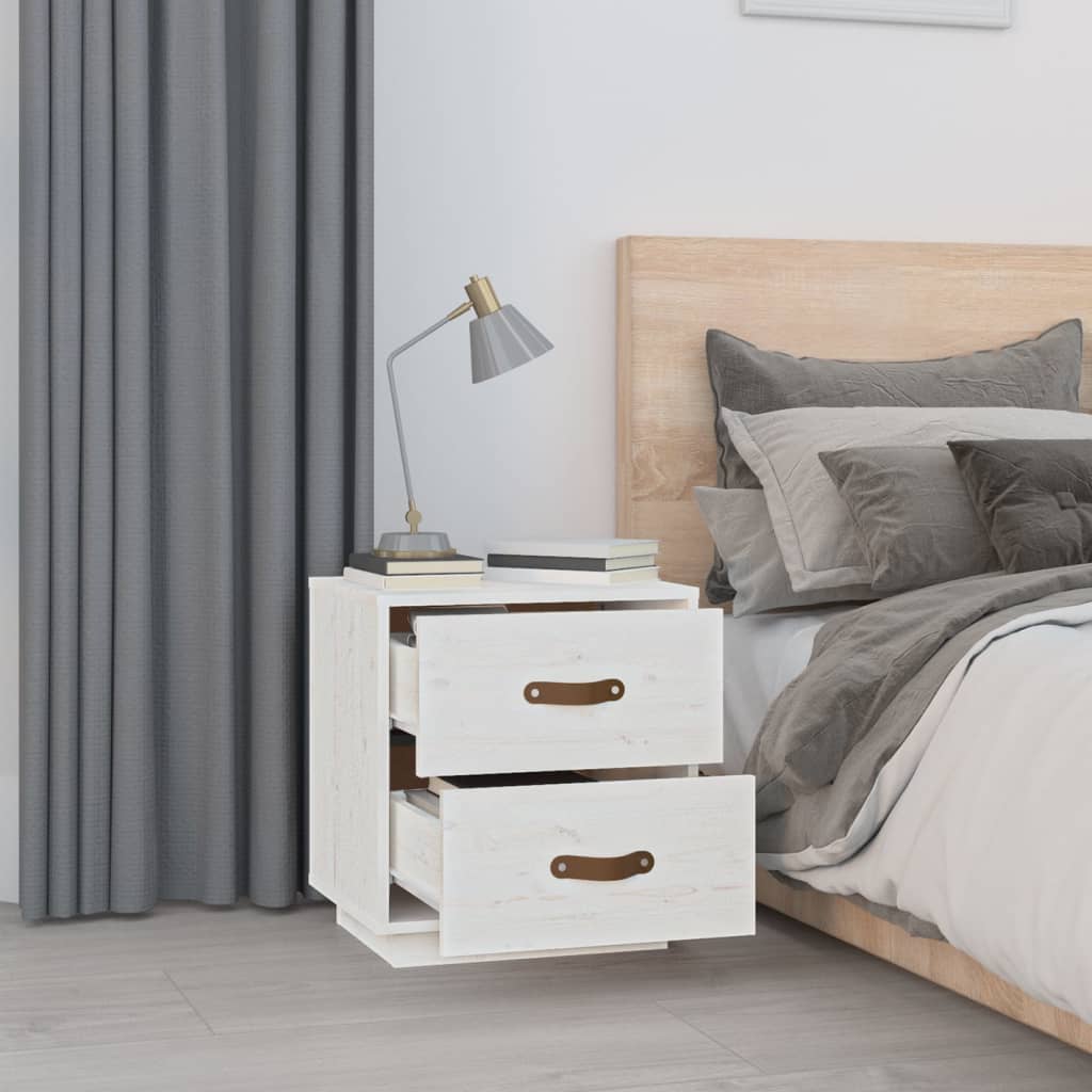 Tables de chevet 2 pcs Blanc 40x34x45 cm Bois de pin massif - XIOS