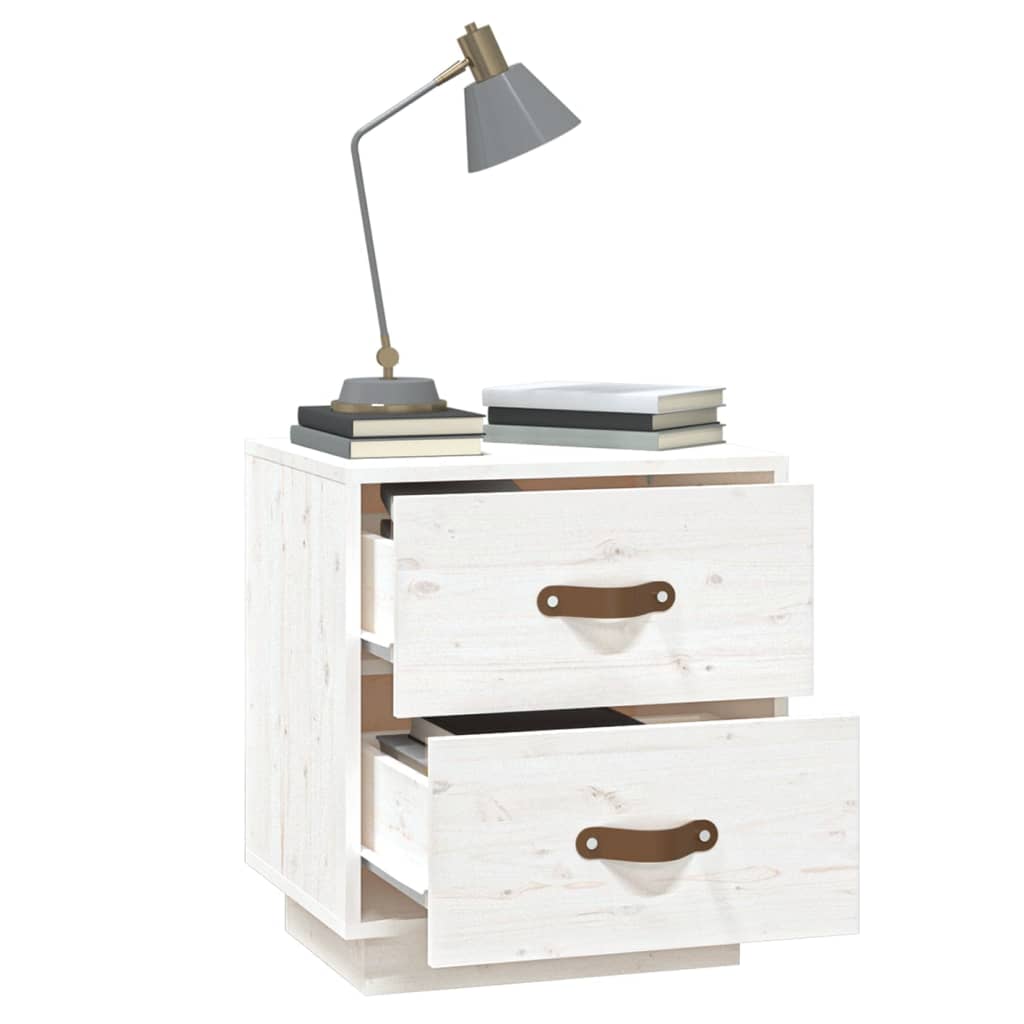 Tables de chevet 2 pcs Blanc 40x34x45 cm Bois de pin massif - XIOS