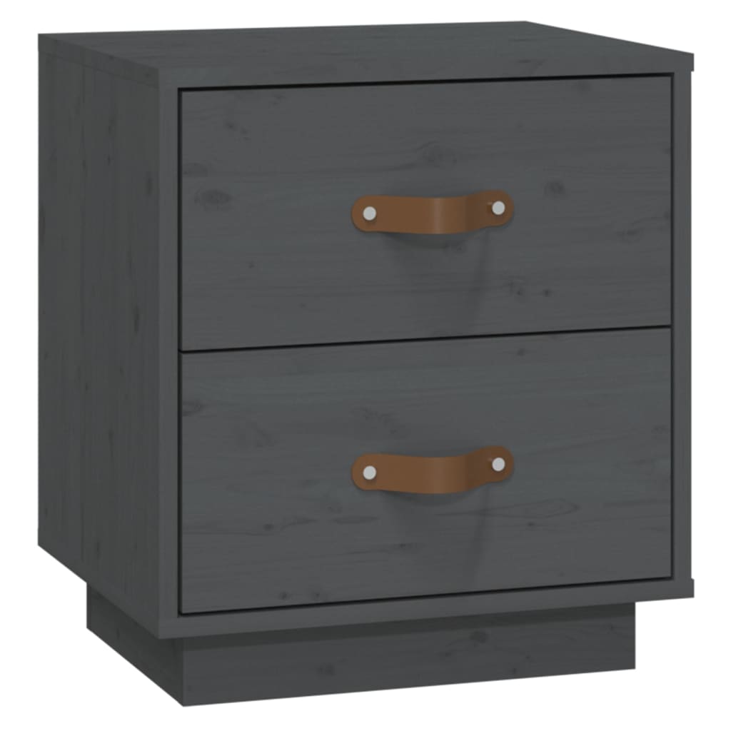 Table de chevet Gris 40x34x45 cm Bois de pin massif - XIOS