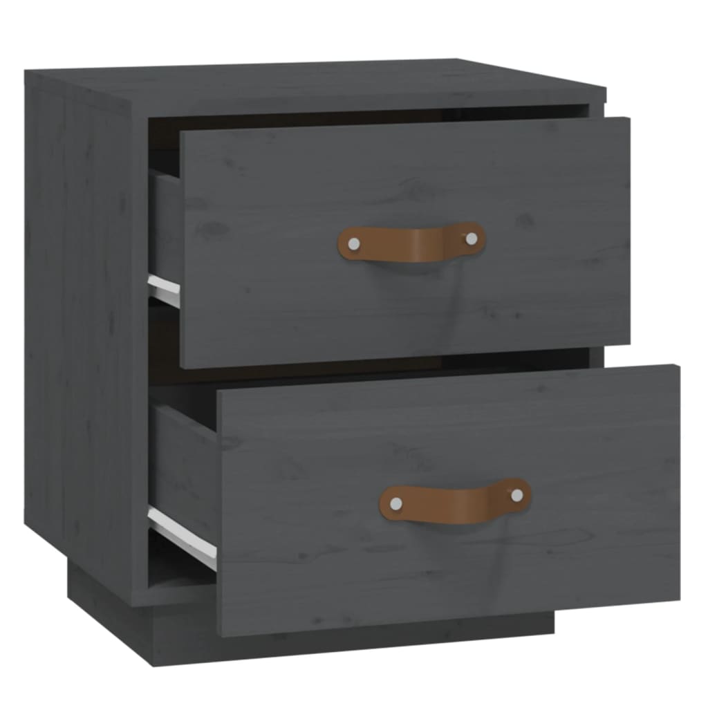 Table de chevet Gris 40x34x45 cm Bois de pin massif - XIOS