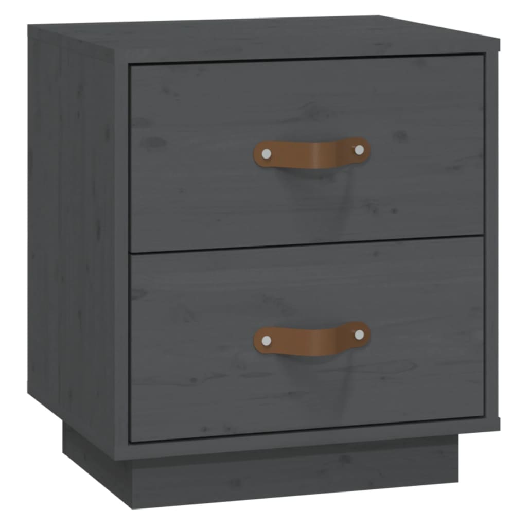 Tables de chevet 2 pcs Gris 40x34x45 cm Bois de pin massif - XIOS
