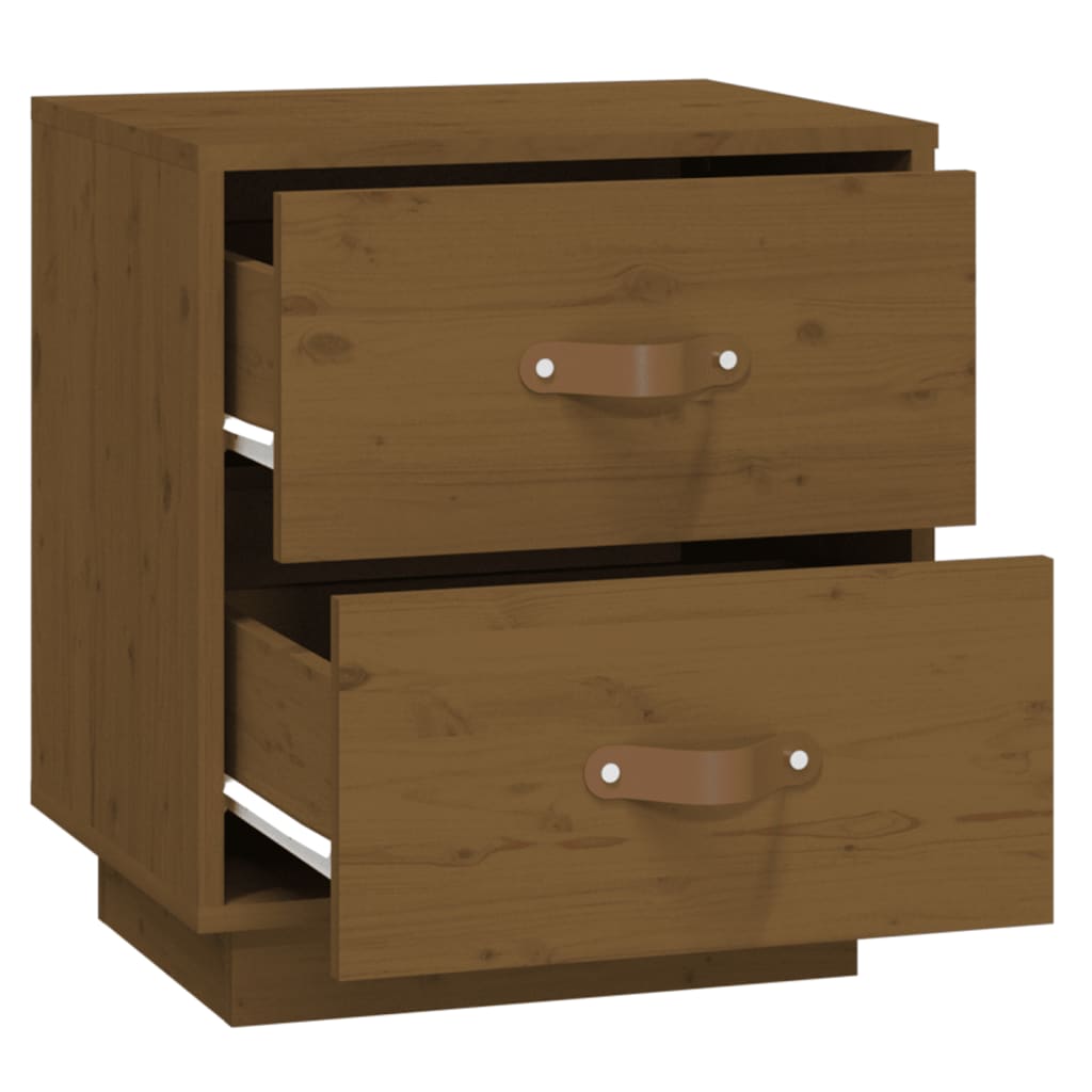 Table de chevet Marron miel 40x34x45 cm Bois de pin massif - XIOS
