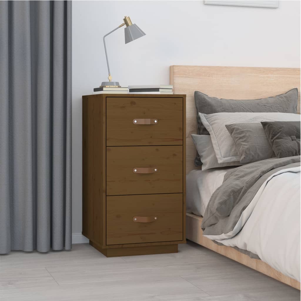 Table de chevet Marron miel 40x40x75 cm Bois de pin solide - XIOS