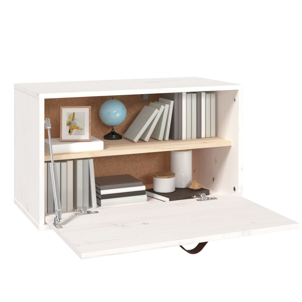 Armoire murale Blanc 60x30x35 cm Bois de pin massif Étagères murales & corniches vidaXL