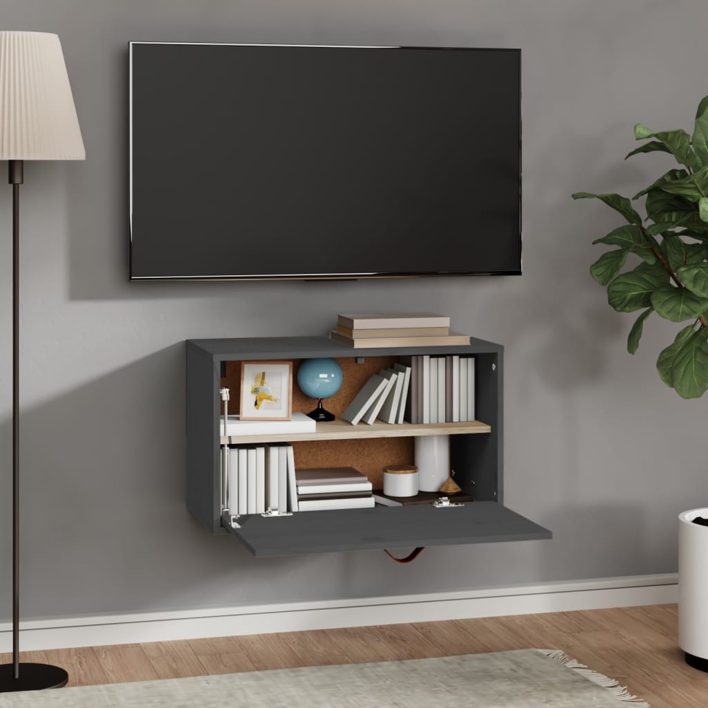 Armoire murale Gris 60x30x35 cm Bois de pin massif - XIOS