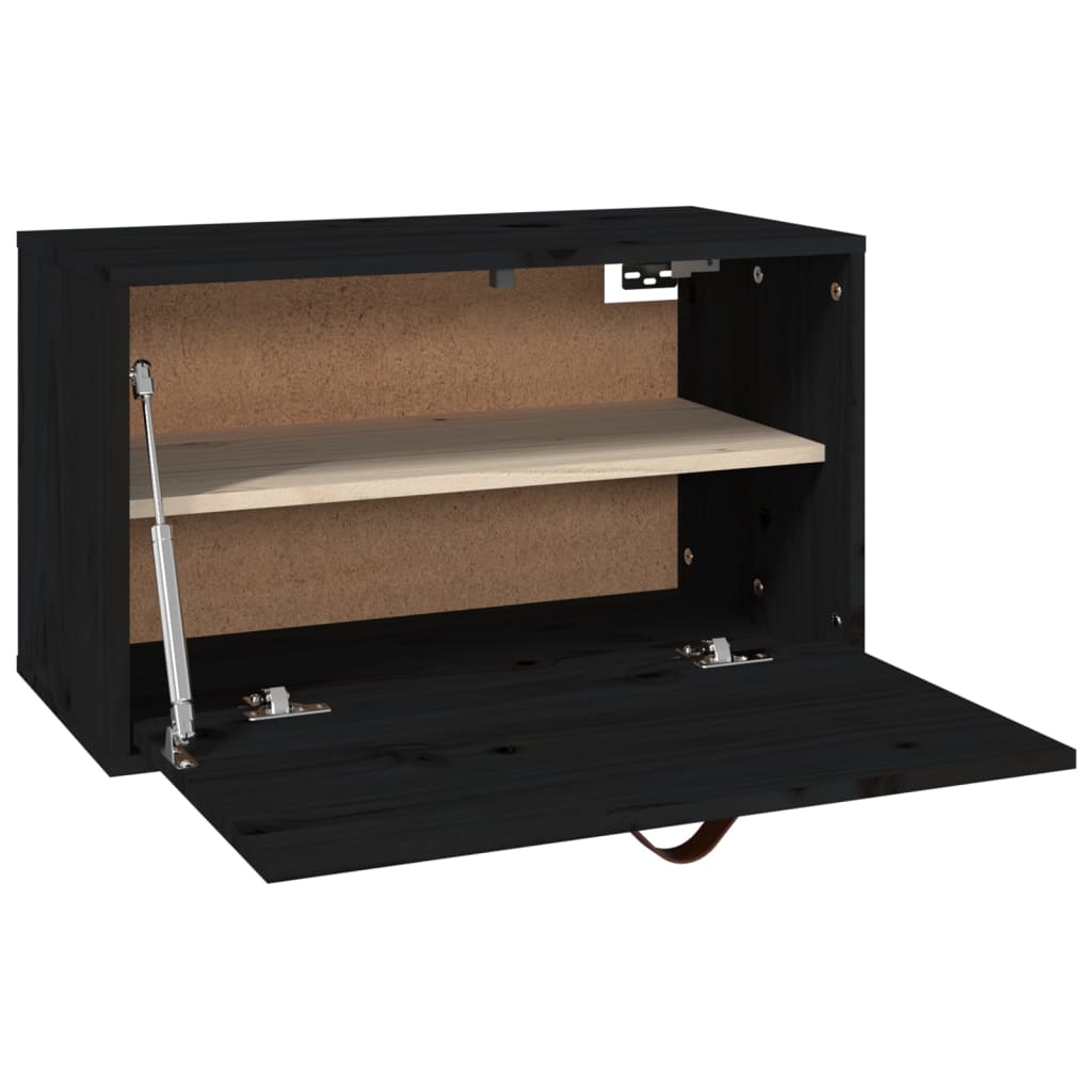 Armoire murale Noir 60x30x35 cm Bois de pin massif - XIOS