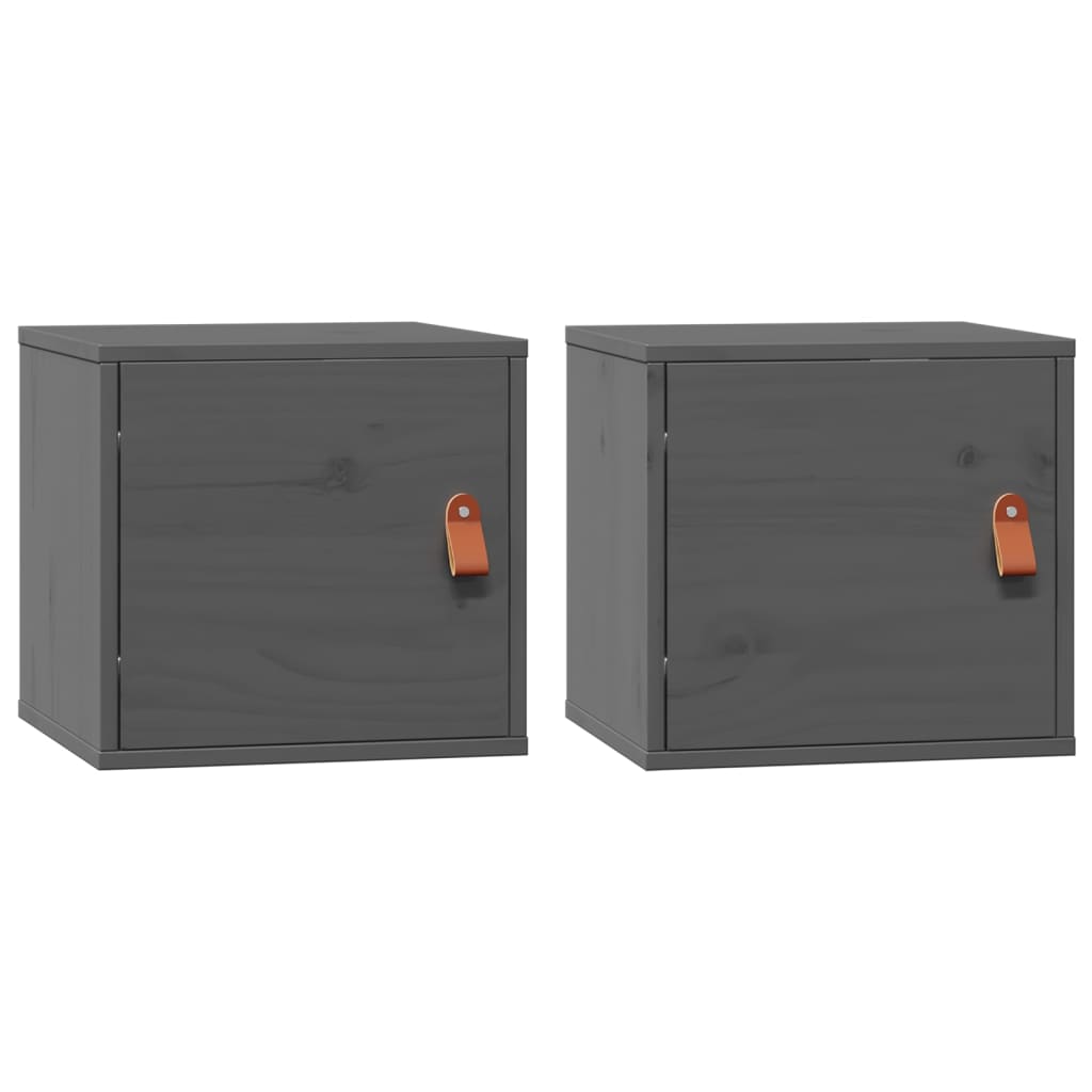 Armoires murales 2 pcs Gris 31,5x30x30 cm Bois de pin massif - XIOS