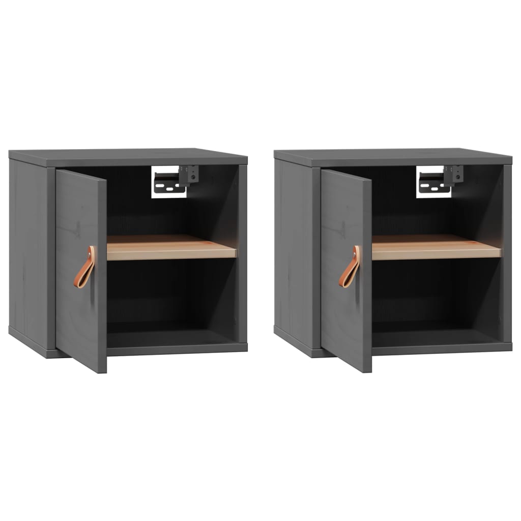 Armoires murales 2 pcs Gris 31,5x30x30 cm Bois de pin massif - XIOS