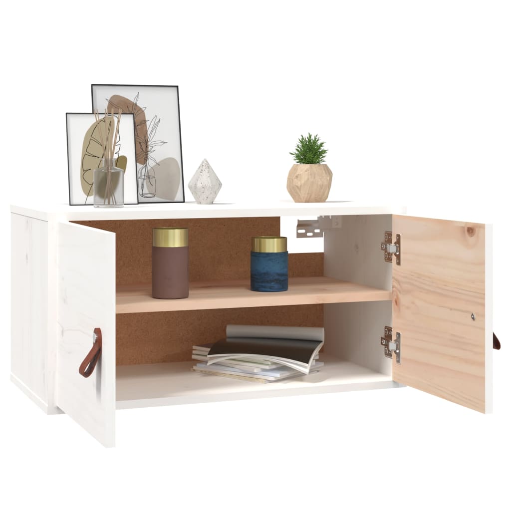Armoire murale blanc 60x30x30 cm Bois de pin massif - XIOS