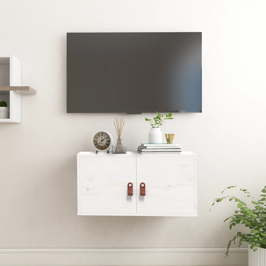 Armoire murale blanc 60x30x30 cm Bois de pin massif - XIOS
