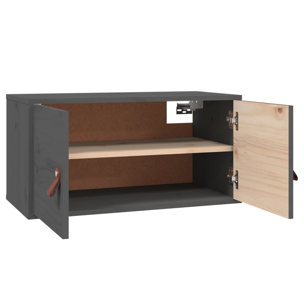 Armoires murales 2 pcs Gris 60x30x30 cm Bois de pin massif - XIOS