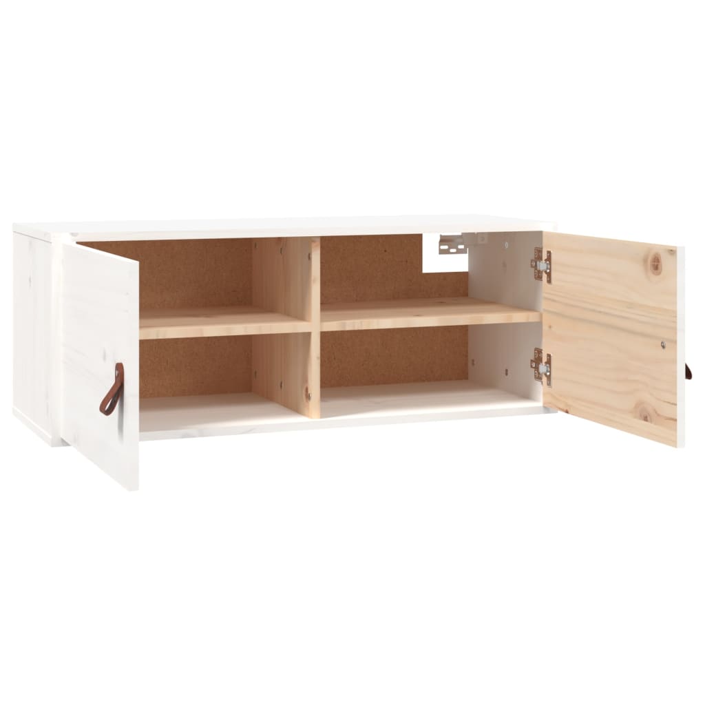 Armoire murale Blanc 80x30x30 cm Bois de pin massif - XIOS