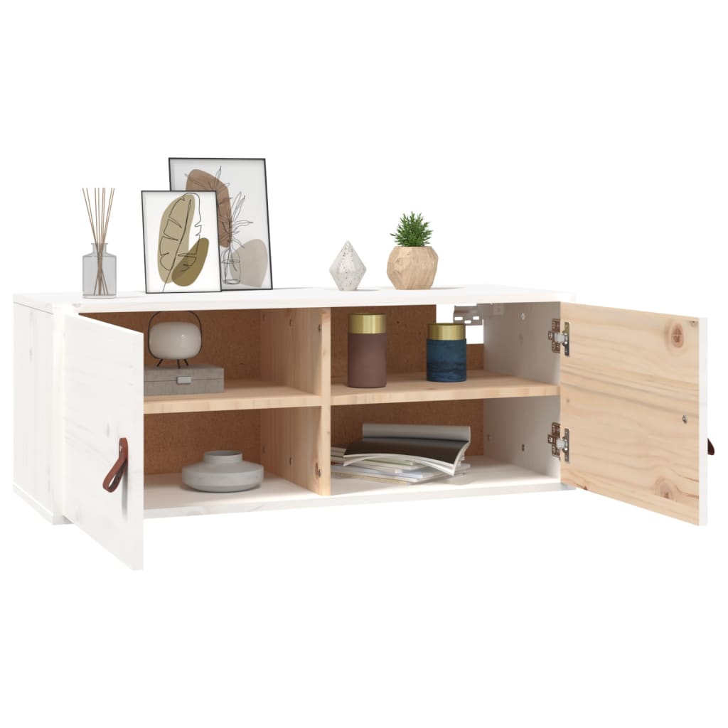 Armoire murale Blanc 80x30x30 cm Bois de pin massif - XIOS
