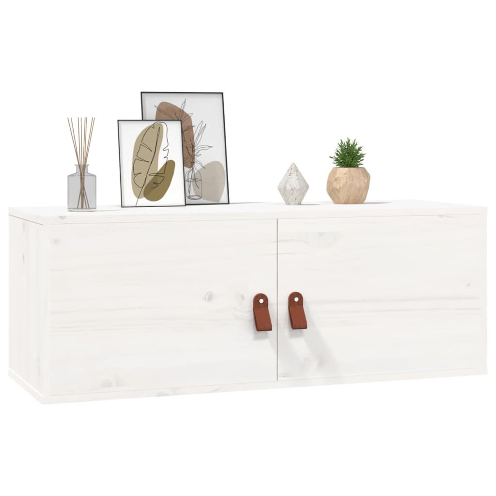 Armoire murale Blanc 80x30x30 cm Bois de pin massif - XIOS