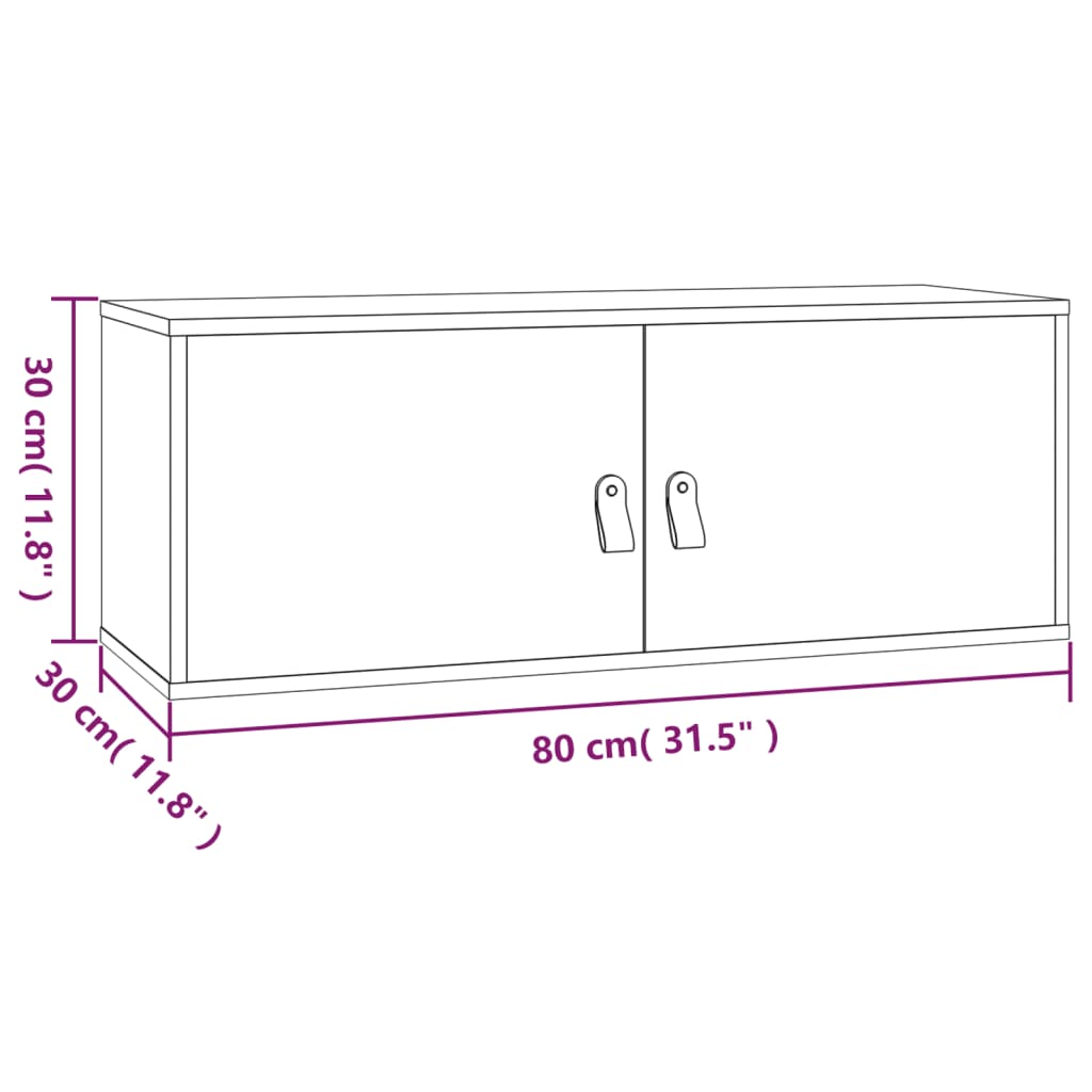 Armoire murale Blanc 80x30x30 cm Bois de pin massif - XIOS