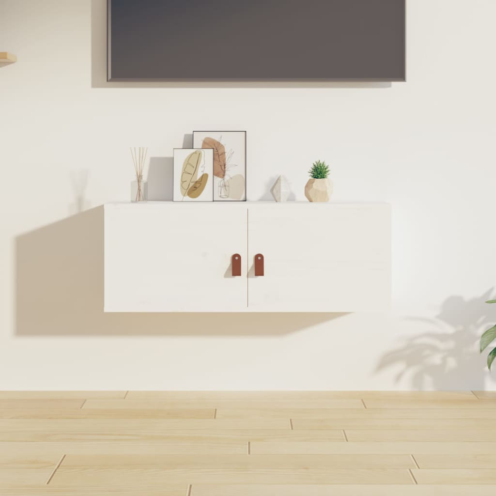 Armoire murale Blanc 80x30x30 cm Bois de pin massif - XIOS