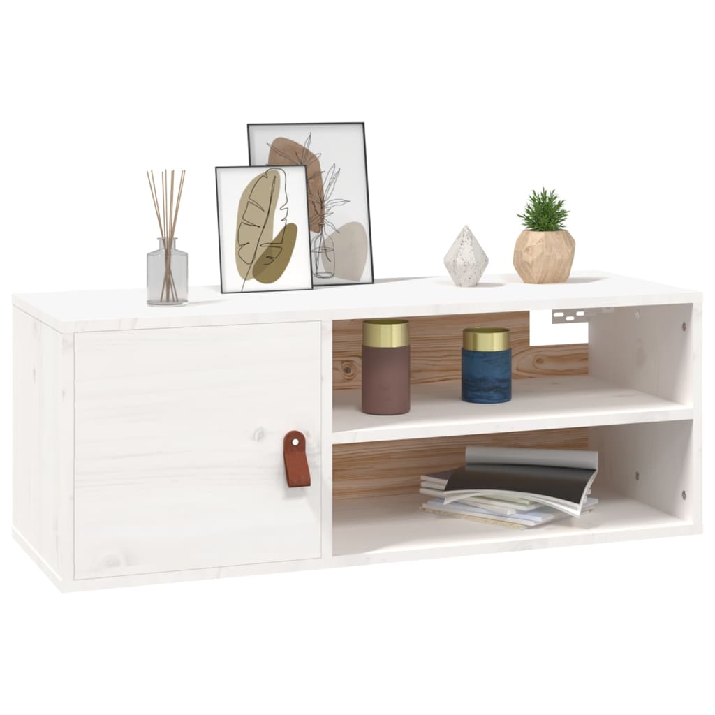 Armoire murale Blanc 80x30x30 cm Bois de pin massif - XIOS