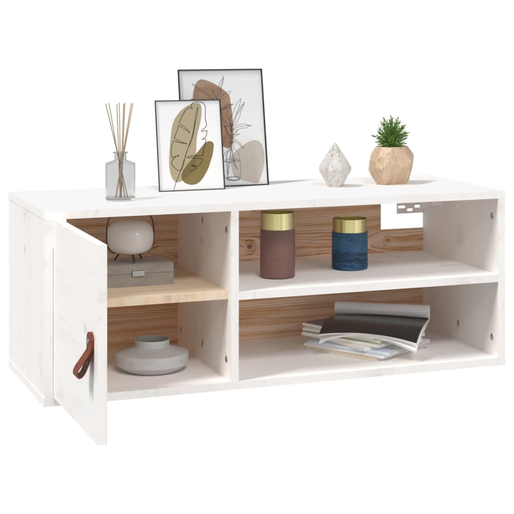 Armoire murale Blanc 80x30x30 cm Bois de pin massif - XIOS