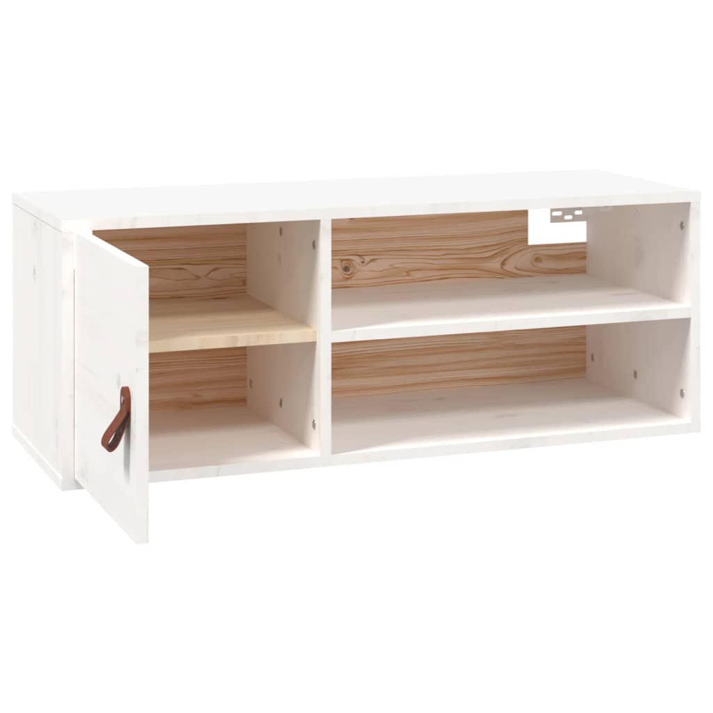 Armoire murale Blanc 80x30x30 cm Bois de pin massif - XIOS