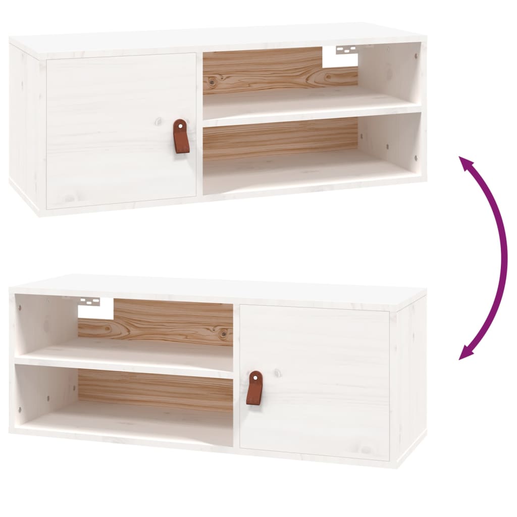 Armoire murale Blanc 80x30x30 cm Bois de pin massif - XIOS