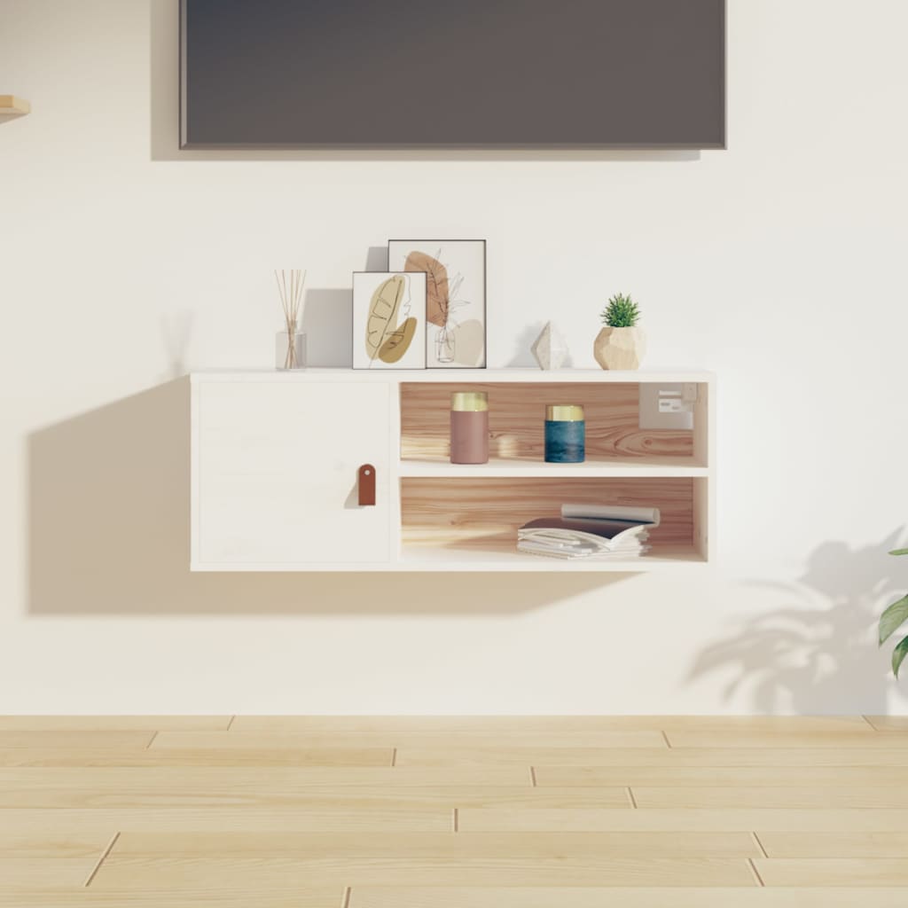 Armoire murale Blanc 80x30x30 cm Bois de pin massif - XIOS