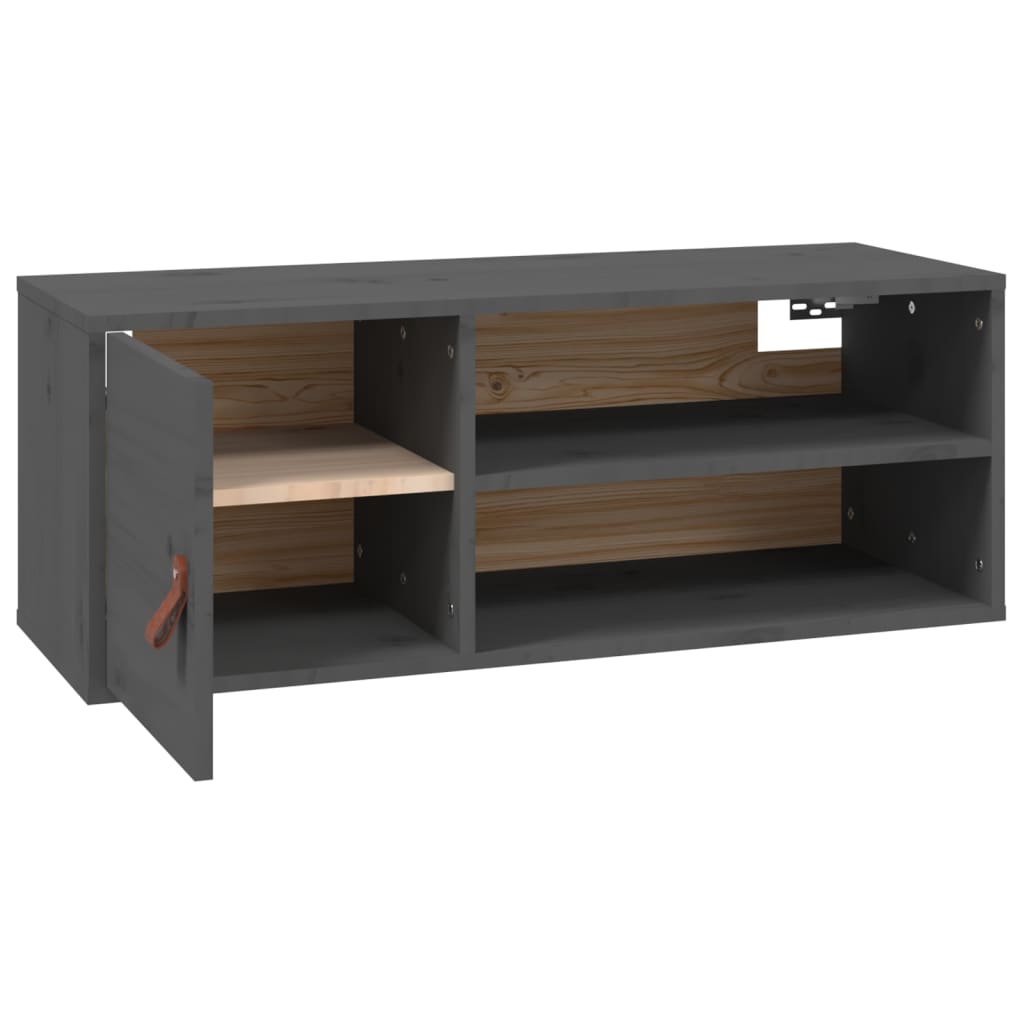 Armoires murales 2 pcs Gris 80x30x30 cm Bois de pin massif - XIOS
